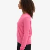 Suéter de cuello redondo de lana merino ligera para mujer - Rosa chicle