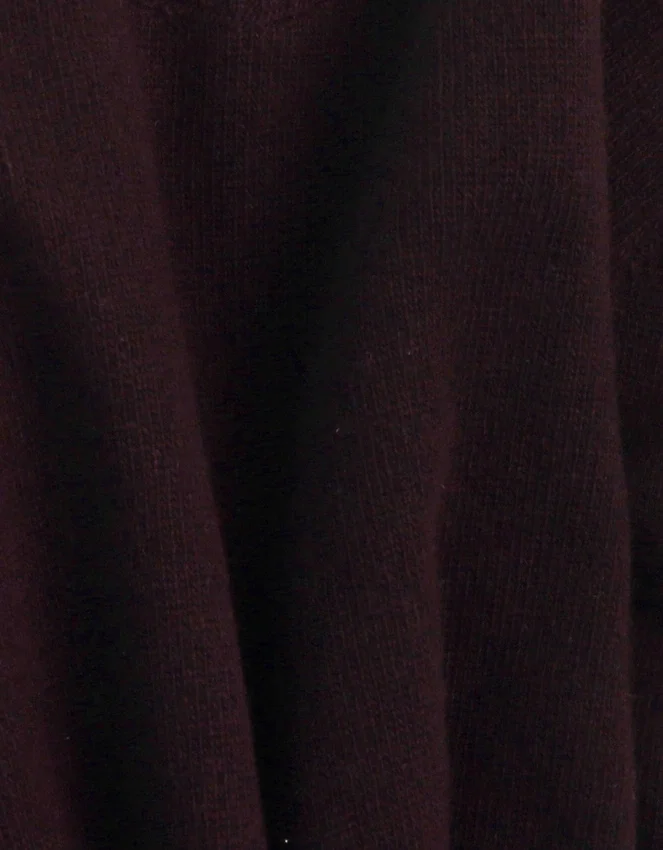 Suéter de cuello redondo de lana merino ligera - Rojo sangre