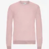 Suéter de cuello redondo de lana merino ligera - Rosa descolorido