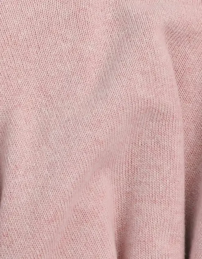 Suéter de cuello redondo de lana merino ligera - Rosa descolorido
