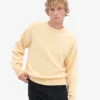 Suéter de cuello redondo oversize de lana merino - Amarillo suave