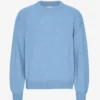 Suéter de cuello redondo oversize de lana merino - Azul mar