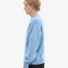 Suéter de cuello redondo oversize de lana merino - Azul mar
