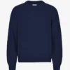 Suéter de cuello redondo oversize de lana merino - Azul marino