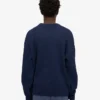Suéter de cuello redondo oversize de lana merino - Azul marino