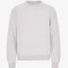 Suéter de cuello redondo oversize de lana merino - Mezcla de colores nieve
