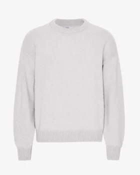 Suéter de cuello redondo oversize de lana merino - Mezcla de colores nieve