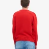 Suéter de cuello redondo oversize de lana merino - Rojo mandarina