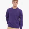 Suéter de cuello redondo oversize de lana merino - Ultra violeta