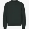 Suéter de cuello redondo oversize de lana merino - Verde cazador