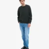 Suéter de cuello redondo oversize de lana merino - Verde cazador