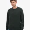 Suéter de cuello redondo oversize de lana merino - Verde cazador