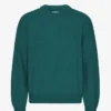 Suéter de cuello redondo oversize de lana merino - Verde océano
