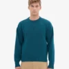 Suéter de cuello redondo oversize de lana merino - Verde océano