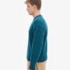 Suéter de cuello redondo oversize de lana merino - Verde océano