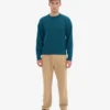Suéter de cuello redondo oversize de lana merino - Verde océano