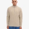 Suéter de media cremallera de merino - Blanco marfil