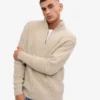 Suéter de media cremallera de merino - Blanco marfil