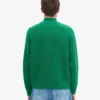 Suéter de merino con jersé de media cremallera - Verde Kelly