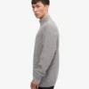 Suéter de merino con jerséu de media cremallera - Gris jaspeado