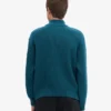 Suéter de merino con jerséu de media cremallera - Verde océano