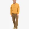 Suéter orgánico con jerséu de media cremallera - Amarillo quemado