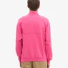 Suéter orgánico con jerséu de media cremallera - Rosa chicle