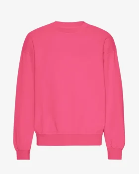 Suéter orgánico de cuello redondo extragrande - Rosa chicle