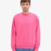 Suéter orgánico de cuello redondo extragrande - Rosa chicle