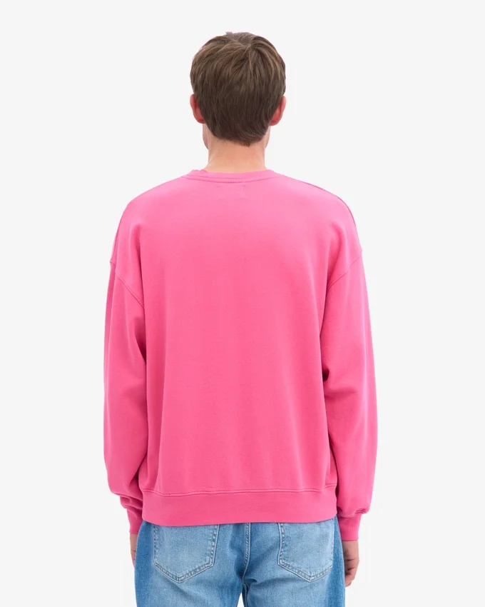 Suéter orgánico de cuello redondo extragrande - Rosa chicle