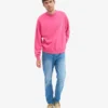Suéter orgánico de cuello redondo extragrande - Rosa chicle