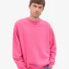 Suéter orgánico de cuello redondo extragrande - Rosa chicle