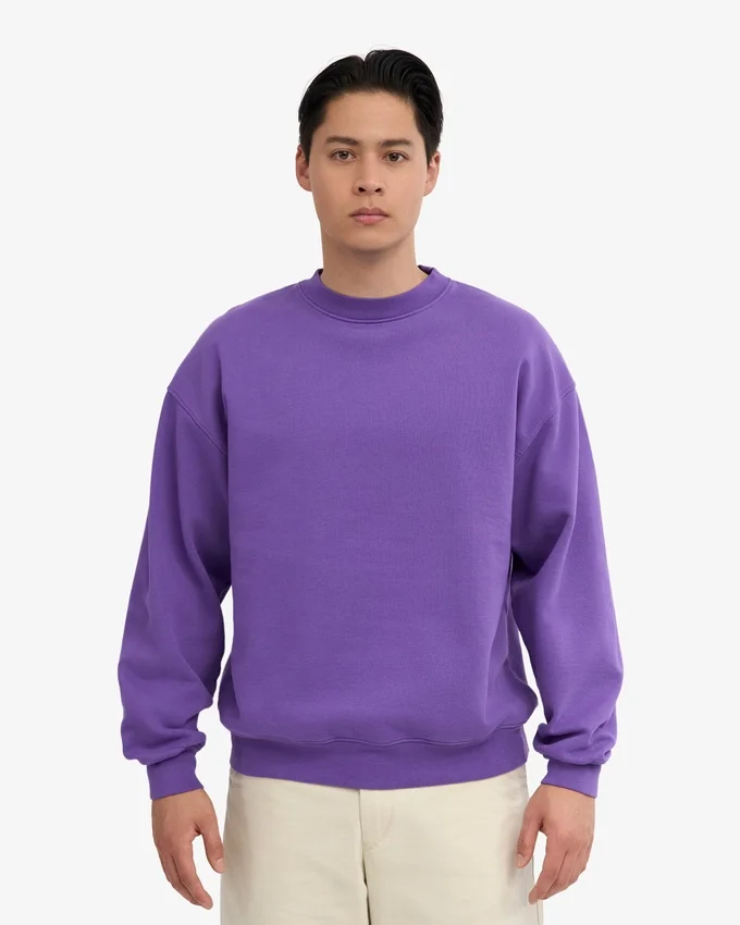 Suéter orgánico de cuello redondo extragrande - Ultravioleta