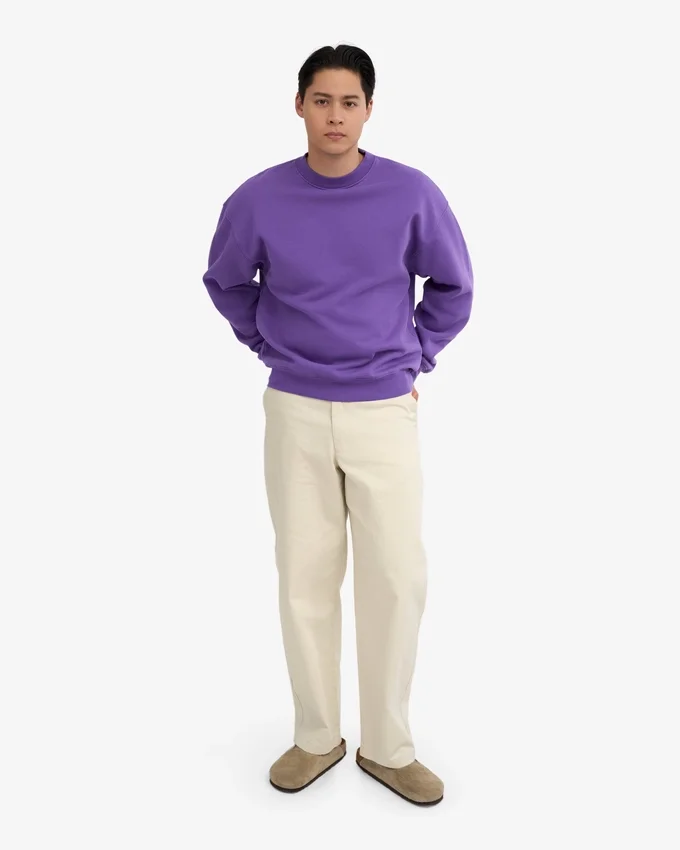 Suéter orgánico de cuello redondo extragrande - Ultravioleta