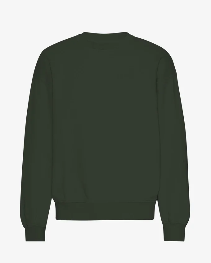 Suéter orgánico de cuello redondo extragrande - Verde cazador