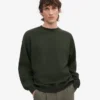 Suéter orgánico de cuello redondo extragrande - Verde cazador