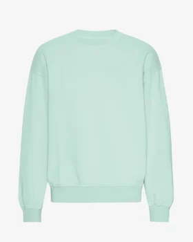 Suéter orgánico de cuello redondo oversize - Azul aguamarina claro