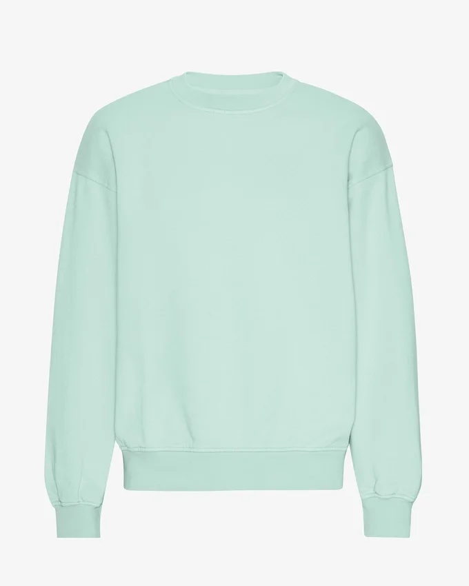 Suéter orgánico de cuello redondo oversize - Azul aguamarina claro