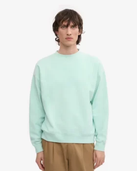 Suéter orgánico de cuello redondo oversize – Azul aguamarina claro