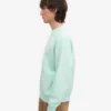 Suéter orgánico de cuello redondo oversize - Azul aguamarina claro