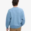Suéter orgánico de cuello redondo oversize - Azul mar