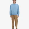 Suéter orgánico de cuello redondo oversize - Azul mar