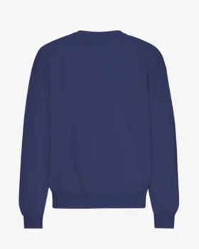 Suéter orgánico de cuello redondo oversize - Azul marino