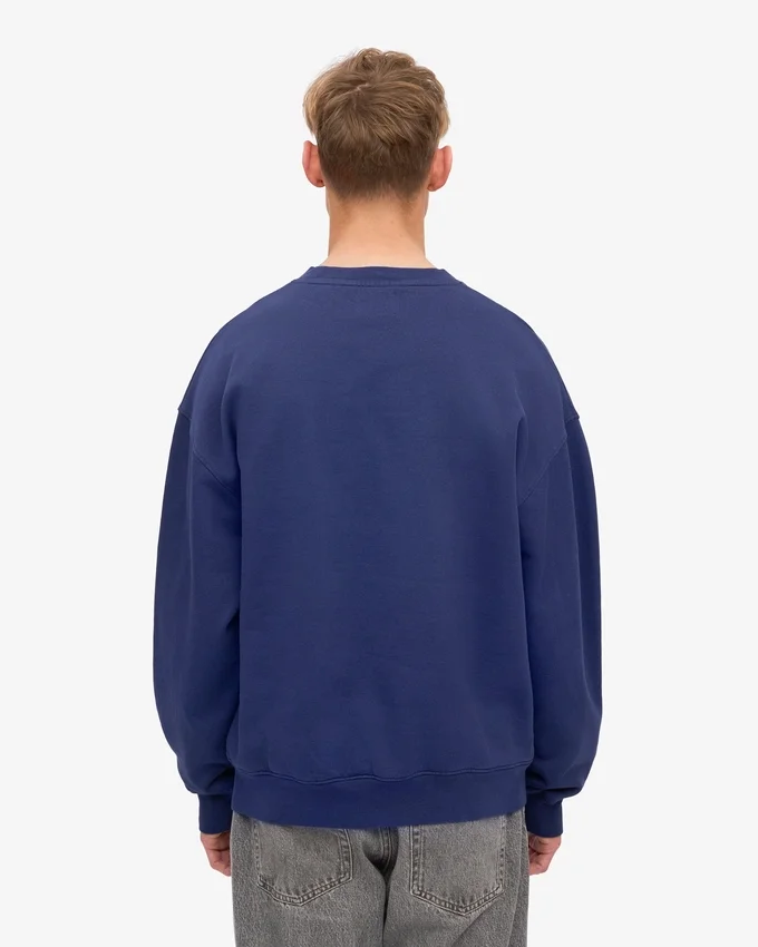 Suéter orgánico de cuello redondo oversize - Azul marino