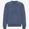 Suéter orgánico de cuello redondo oversize - Azul Neptuno