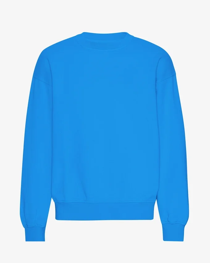 Suéter orgánico de cuello redondo oversize - Azul Pacífico