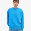 Suéter orgánico de cuello redondo oversize - Azul Pacífico