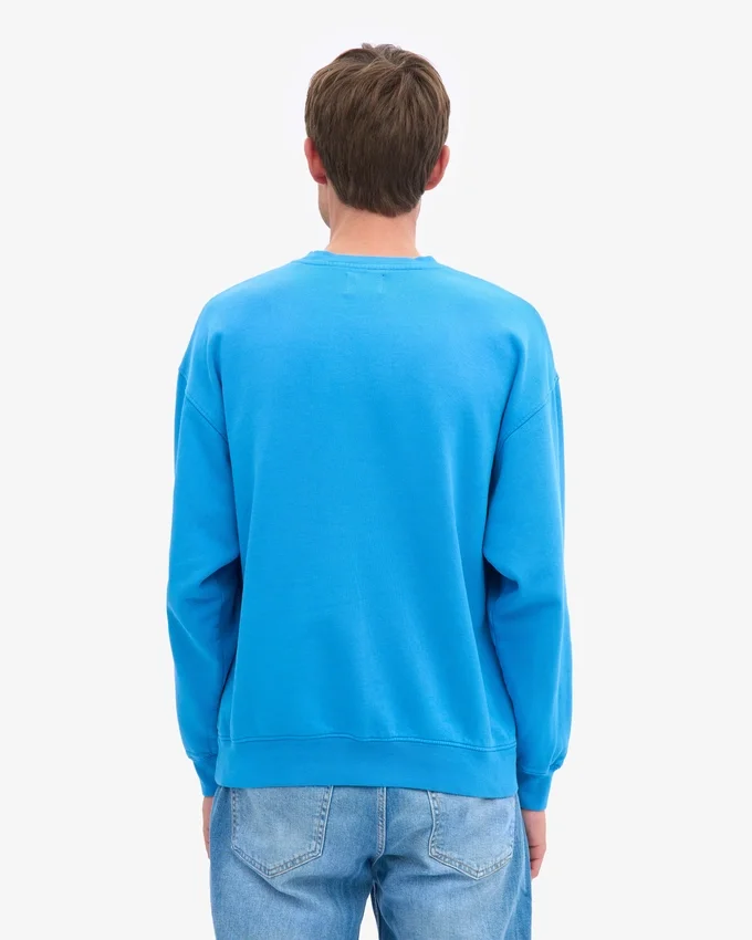 Suéter orgánico de cuello redondo oversize - Azul Pacífico