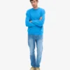 Suéter orgánico de cuello redondo oversize - Azul Pacífico