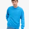 Suéter orgánico de cuello redondo oversize - Azul Pacífico